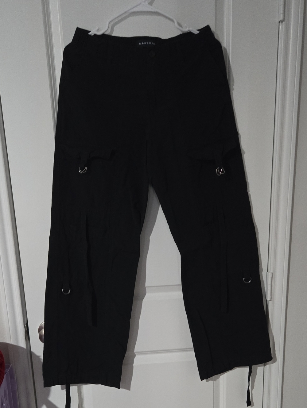 Aeropostale Black Cargo Pants with Ring Details